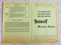 Tarif velomoteur, cyclomoteur, motocyclette Terrot 1759 Image 1