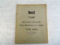 Tarif pièces détachées HSTA motocyclette Terrot 1948 Image 1